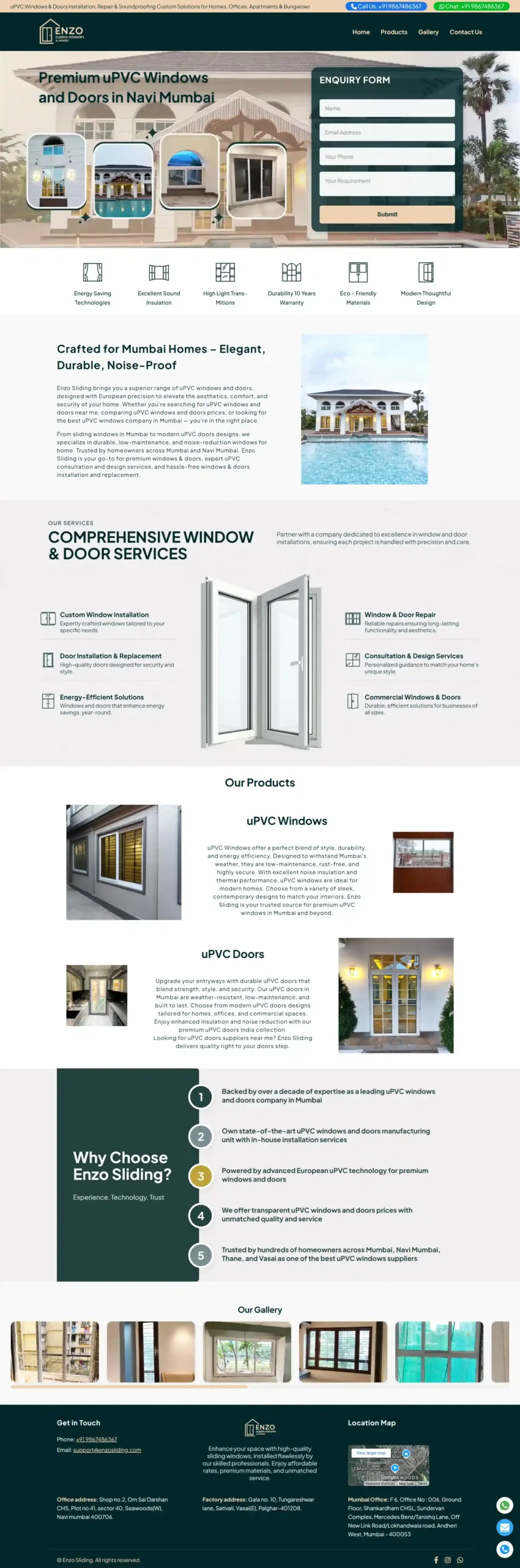 EnzoSliding landing Page